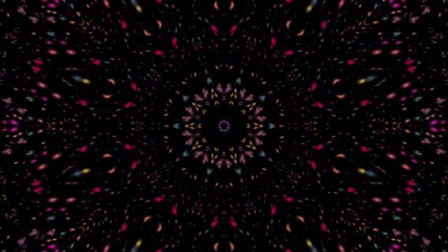 Looped kaleidoscope animated VJ background footage.