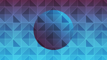 Abstract, geometric wallpaper (16x9). Blue and purple gradient. Triangular mosaic design