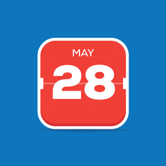 May 28 Calendar Flat Icon