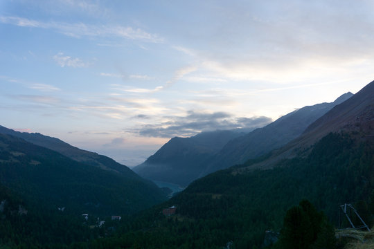 Idyllic sunrise in Adamello Brenta National Park, South Tyrol, Italy