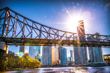 Bridge in sunny city of Australia - obrazy, fototapety, plakaty