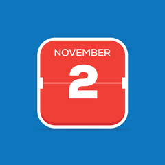 November 2 Calendar Flat Icon