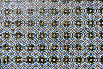 background of Arabic style tiles in Seville, Andalucia, Spain