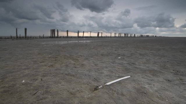 Storm clouds moving in over the Wadden sandflats