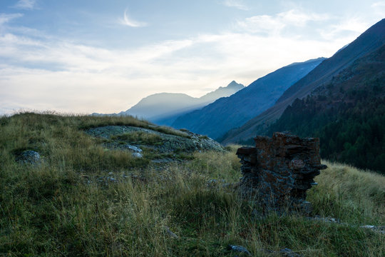 Idyllic sunrise in Adamello Brenta National Park, South Tyrol, Italy