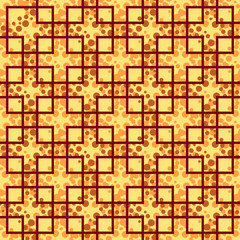 Seamless Background, Abstract Tile Geometric Pattern with Squares and Circles. Vector