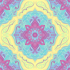 Indian pattern. Ethnic Mandala ornament. Can be used for textile. Gypsy style