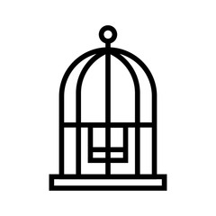 Bird cage Line illustration