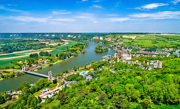 Chateau Gaillard with the Seine river in Les Andelys commune - Normandy, France