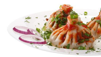 Portion of boiled dumplings 