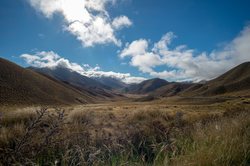 Fototapeta premium Landscape around Lindis Pass, New Zealand South Island