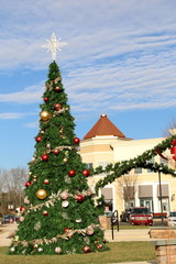 The Christmas is decorated and on display at the shopping plaza.