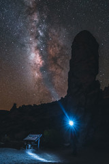 Astrophotography in Tenerife, Spain. Core of milkyway near Teide vulcano