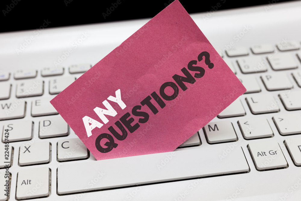 Poster conceptual hand writing showing any questions question. business photo showcasing asking for inquiry
