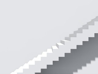 Conceptual stair on wall background building or architecture as metaphor to business success, growth, progress or achievement. 3D illustration of creative steps riseing up to the top as vision design