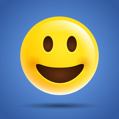 Modern vector simple emoticon, emoji, smile laugh face icon