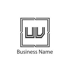 Initial Letter UV Logo Template Design