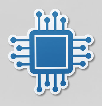 Isolated motherboard icon illustration