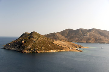 Ariel view of an island Patmos, Greece in summer time