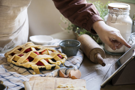 Homemade mixed berry pie food photography recipe idea