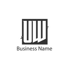 Initial Letter UW Logo Template Design
