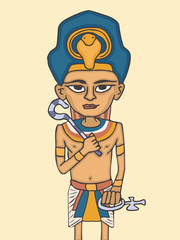 cartoon young pharaoh portrait