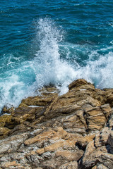 Rock and sea waves
