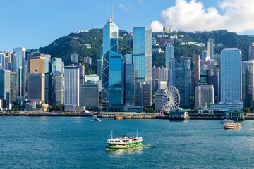 Hong Kong skyline in Victoria Harbour