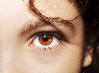 A beautiful insightful look girl's eye. Close up shot.