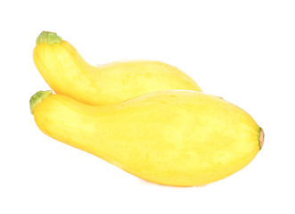 Yellow Crookneck Squash on white background