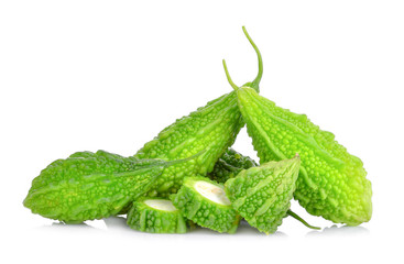 Bitter gourd on white background