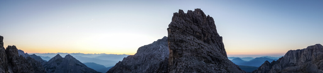 Idyllic sunrise in Adamello Brenta National Park, South Tyrol / Italy