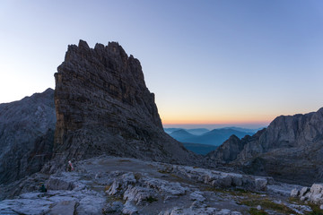 Idyllic sunrise in Adamello Brenta National Park, South Tyrol / Italy