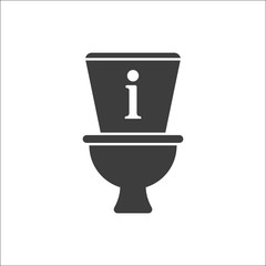 Toilet icon, Bathroom, restroom icon with information sign. Toilet icon and about, faq, help, hint symbol