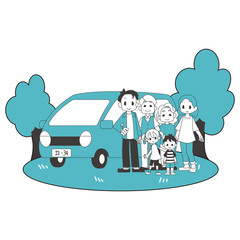 家族　3世帯　自家用車