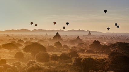 Hot air balloons, Bagan, Myanmar