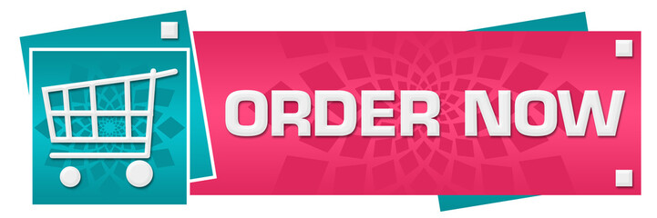 Order Now Pink Turquoise Circular Floral Horizontal 