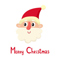 Cute Santa Claus, cartoon vector illustration isolated on white background.