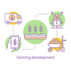 Farming development concept icon
