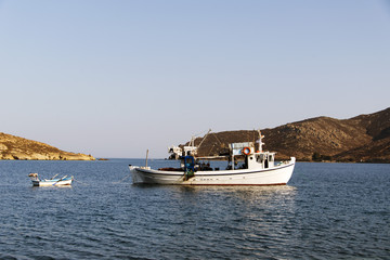 Obraz premium Fisherman boat on the sea