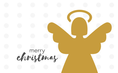 merry christmas - goldener Engel - Moderne Karte