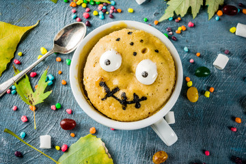 Funny mug cake for Halloween