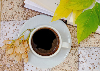 Autumn coffee, breakfast, espresso