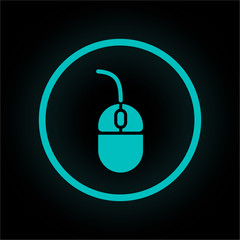 Neon Button rund - Computermaus