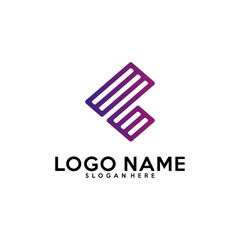 Initial C C logo vector template, C pixel, fast logo, triangle