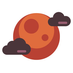 Blood moon flat illustration