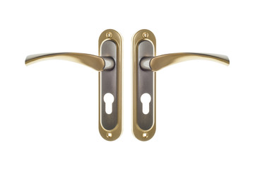Silver and golden door handle