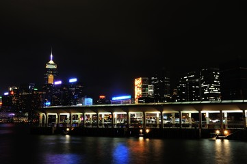 Fototapeta na wymiar Victoria Harbor at Night