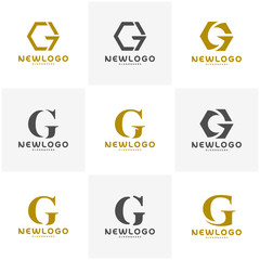 Set of Initial CG logo vector template