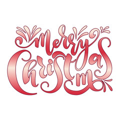 Merry Christmas. Handwritten Lettering. Text. Modern Calligraphy.